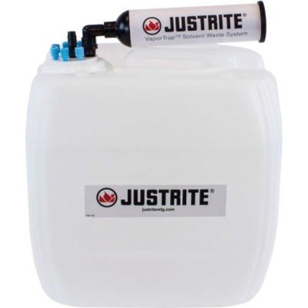 JUSTRITE Justrite 12840 VaporTrap„¢ UN/DOT Carboy With Filter Kit, HDPE, 13.5-Liter, 7 Ports 12840